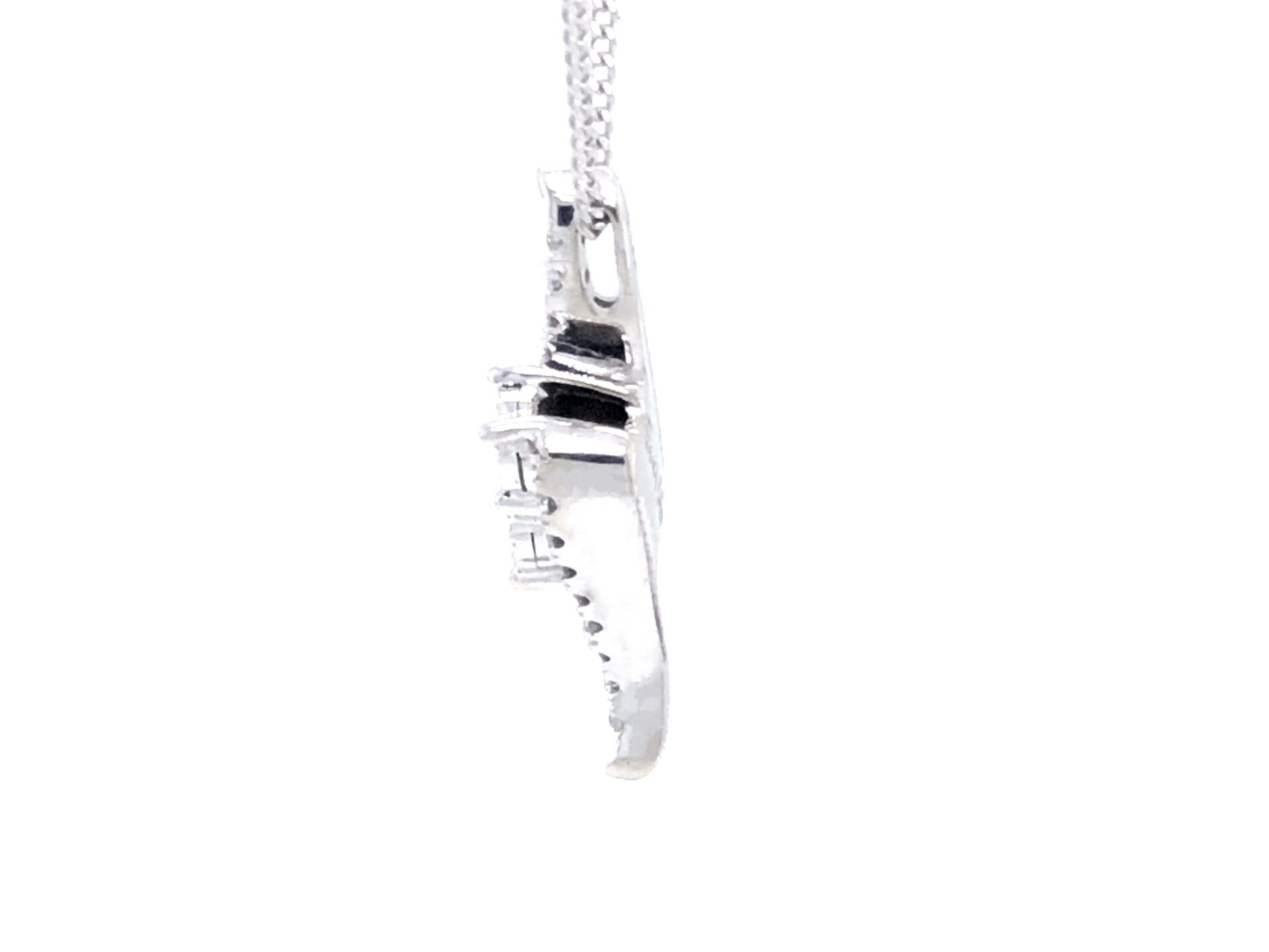Modern Ever Us Two-Stone Diamond Pendant in 14k White Gold For Sale
