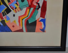 Everett Charles Boyd "Mardi Gras" Original Abstract Watercolor, Mid-20th Century