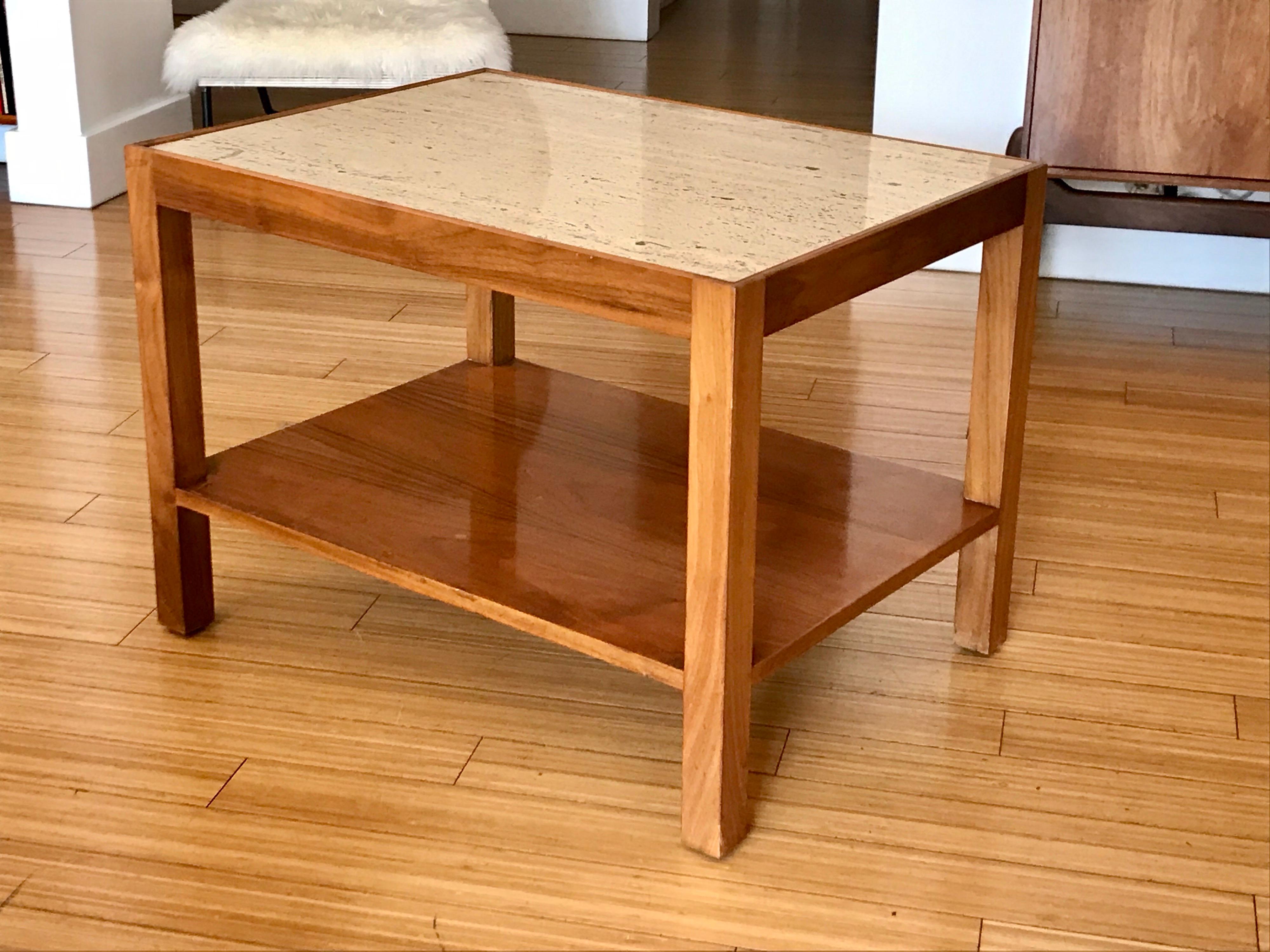 Mid-Century Modern Everett Sebring Occasional Side Table with Marble Top 