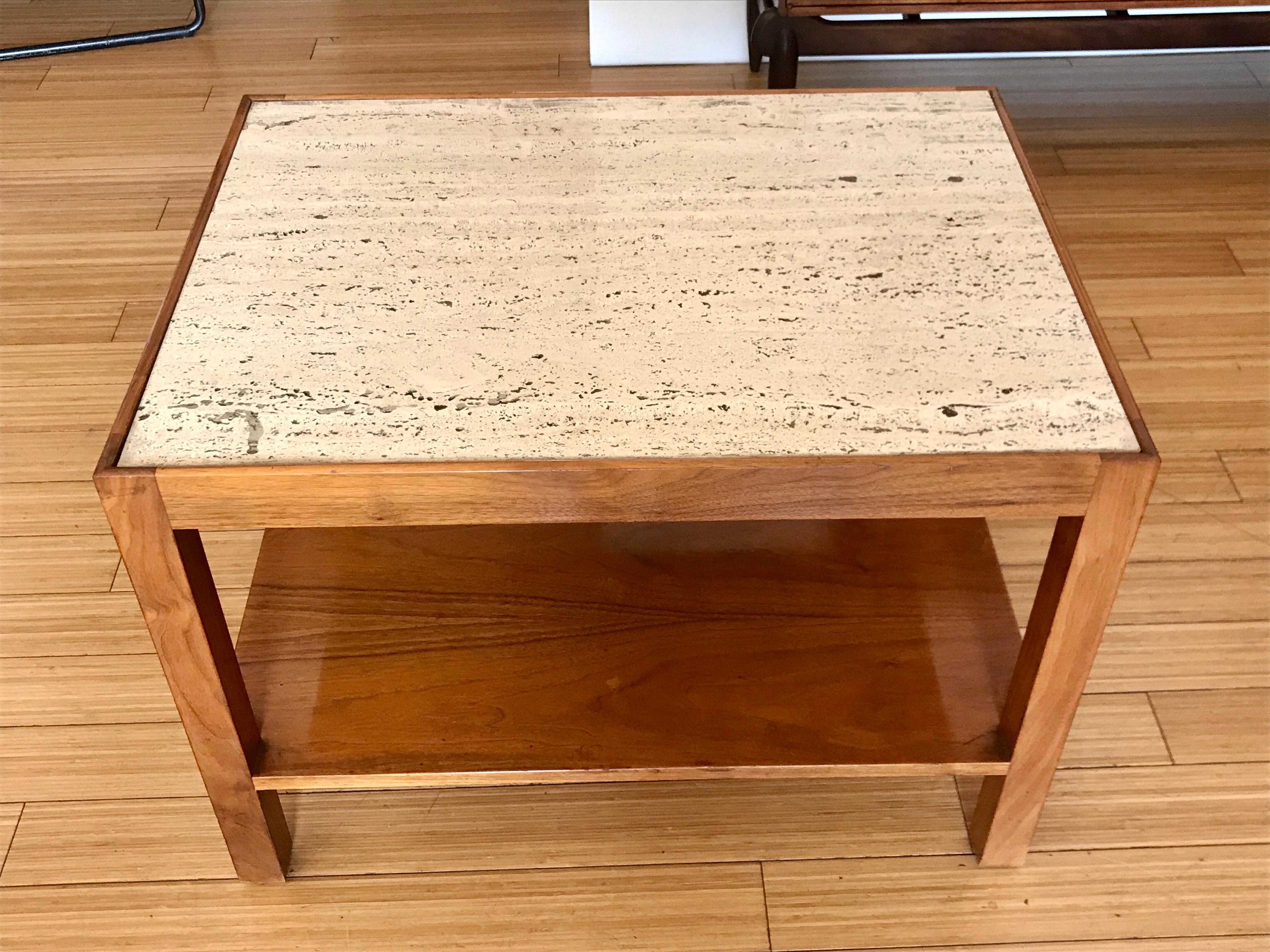 American Everett Sebring Occasional Side Table with Marble Top 