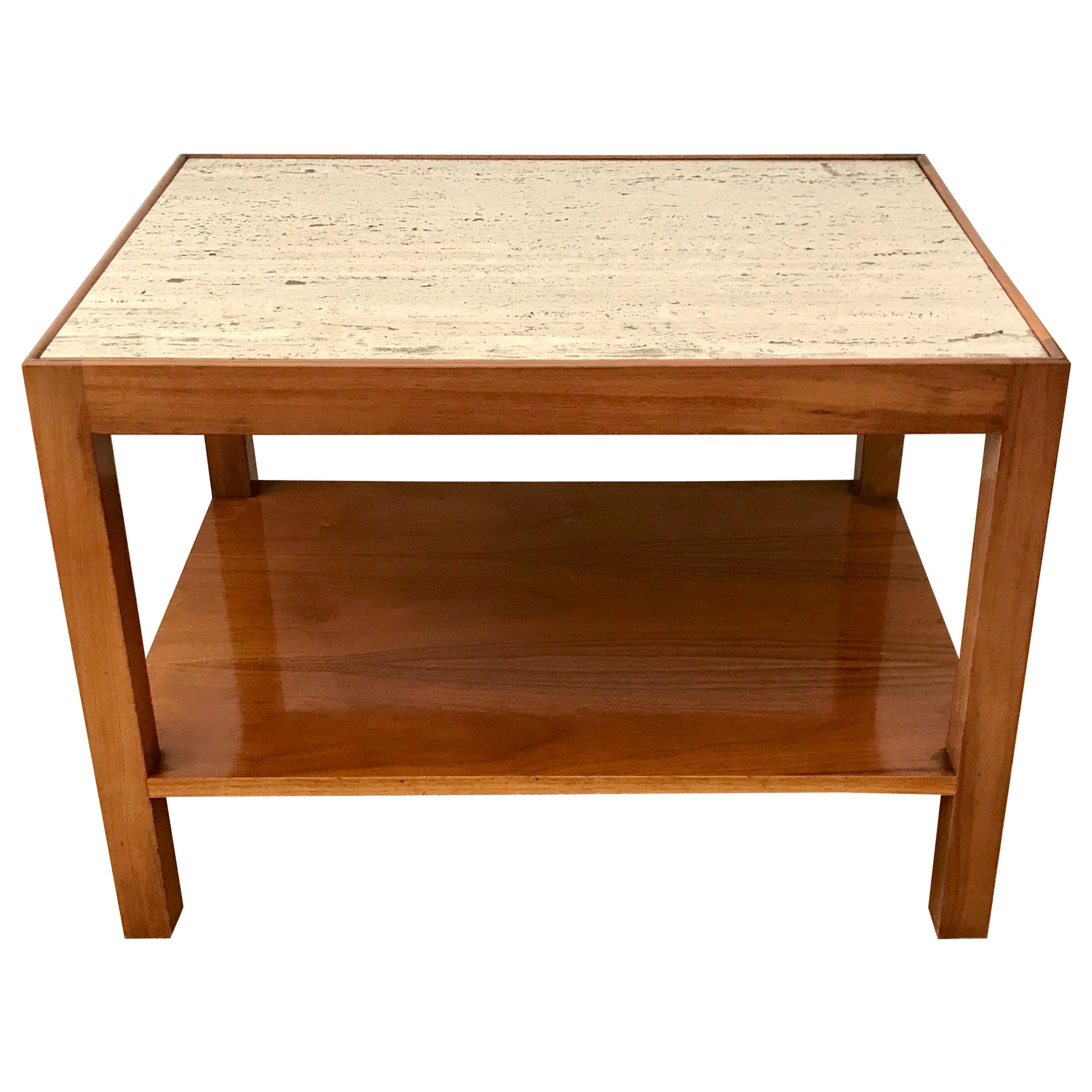 Everett Sebring Occasional Side Table with Marble Top 