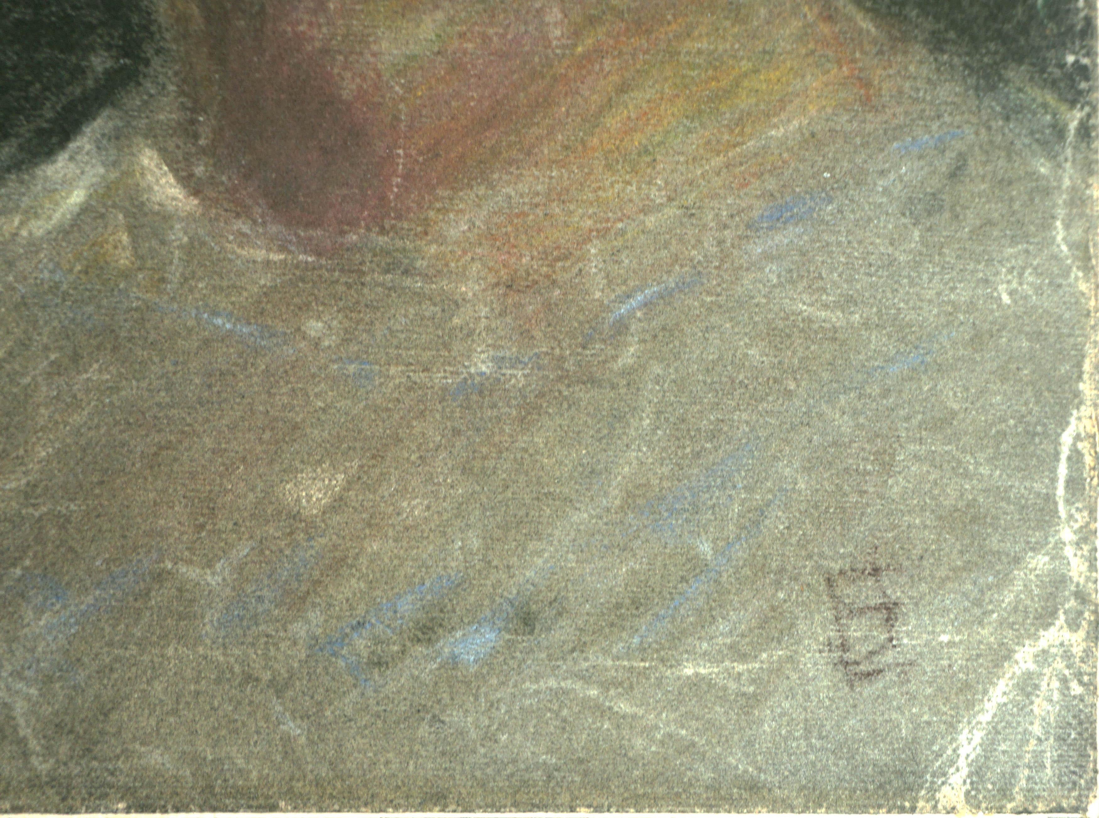 Portrait de femme éclairée par la lumière de la lune, début du 20e siècle - Gris Figurative Painting par Everett Shinn