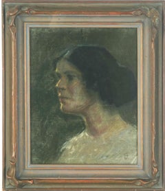 Ritratto di donna illuminato dalla luce della luna dei primi anni del XX secolo