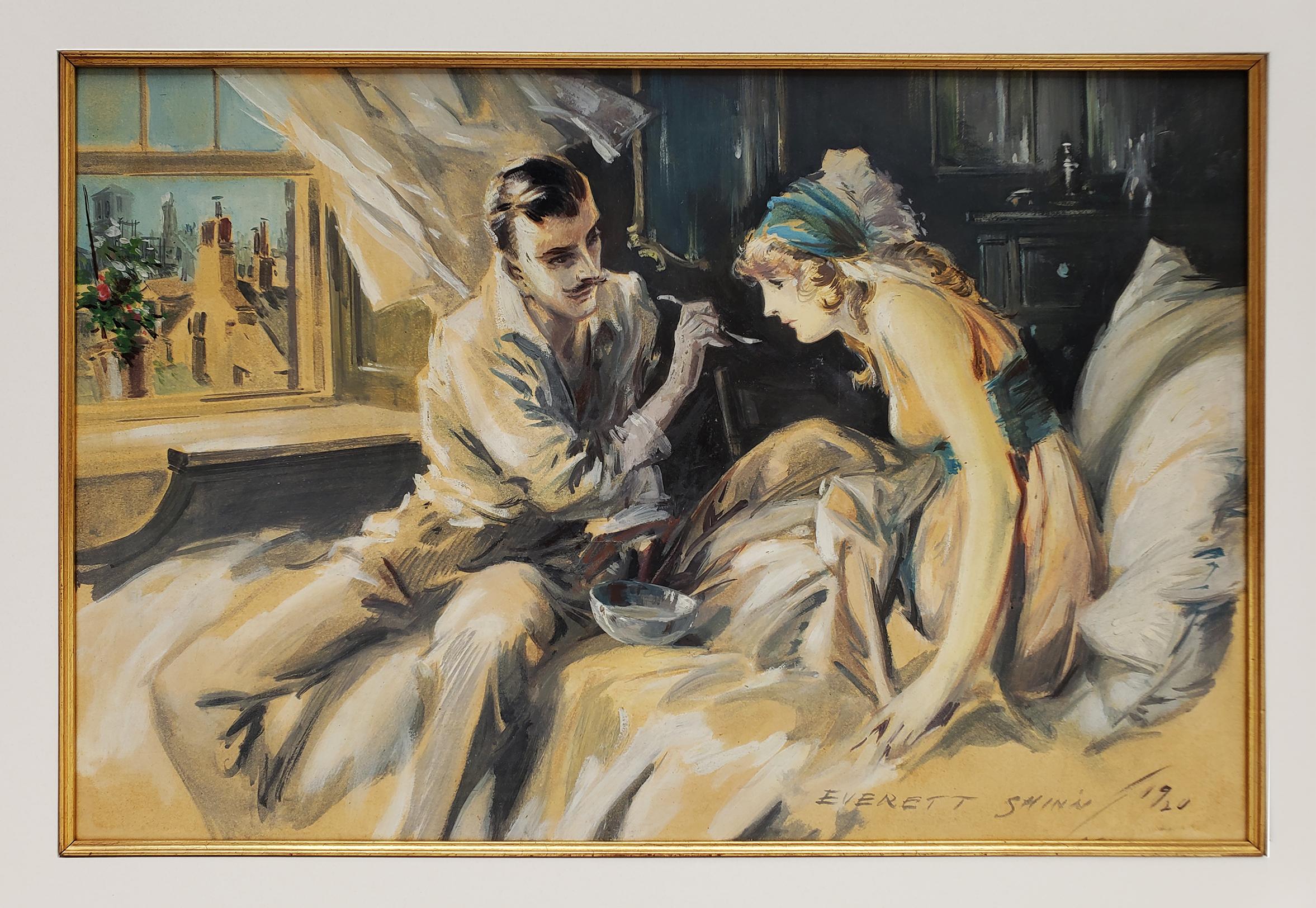 Hearts Unreasoning, by Sarah Bernhardt The First of Six Romances of the French S - Painting by Everett Shinn