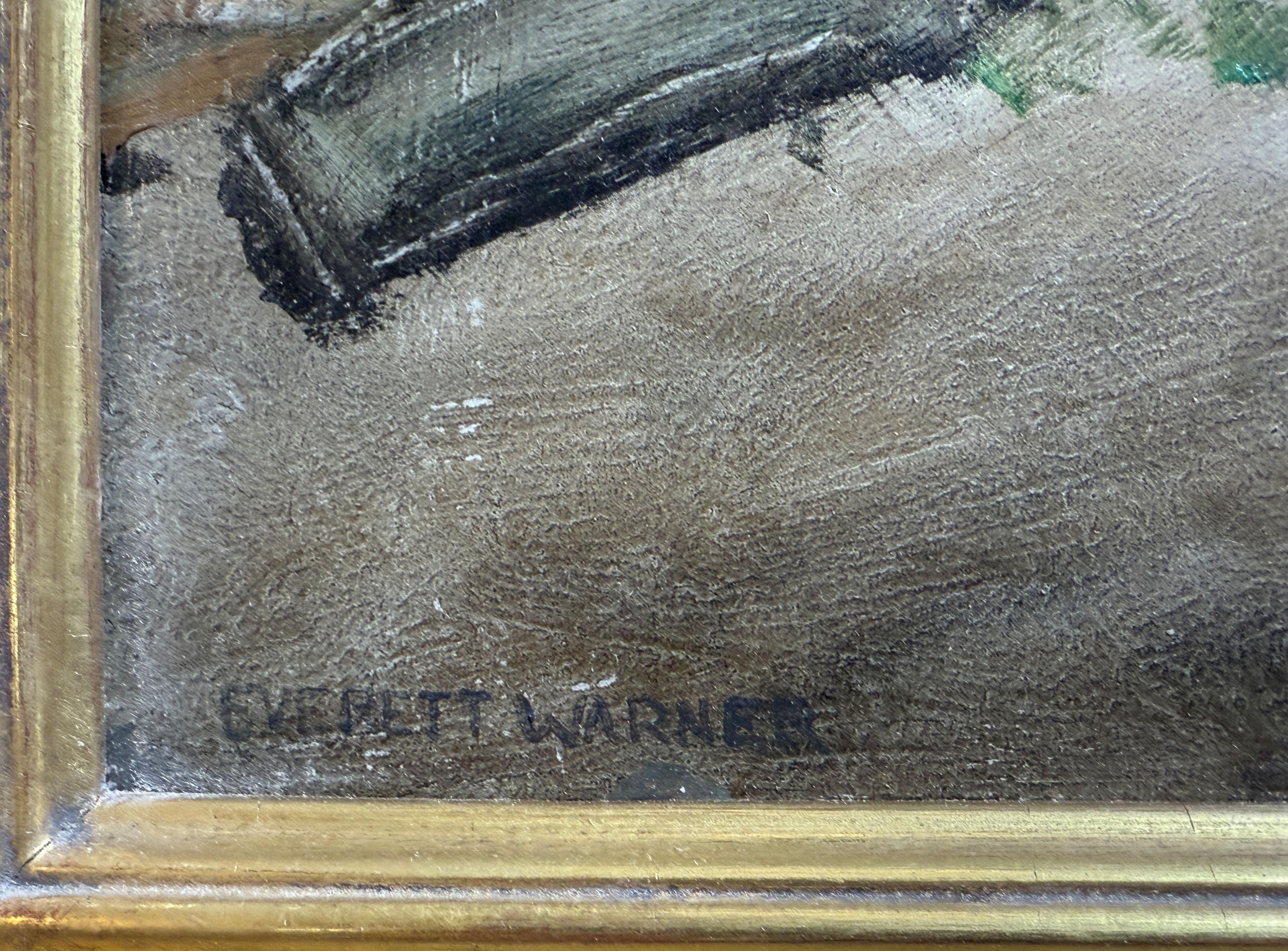 „On the Wharf“ Everett Warner, Marinestadtszene, amerikanischer Impressionismus im Angebot 4