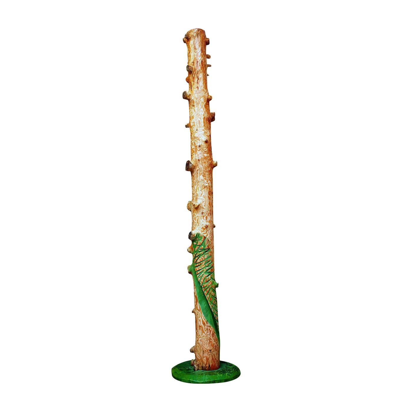 Evergreen Wood Trunk Sculpture