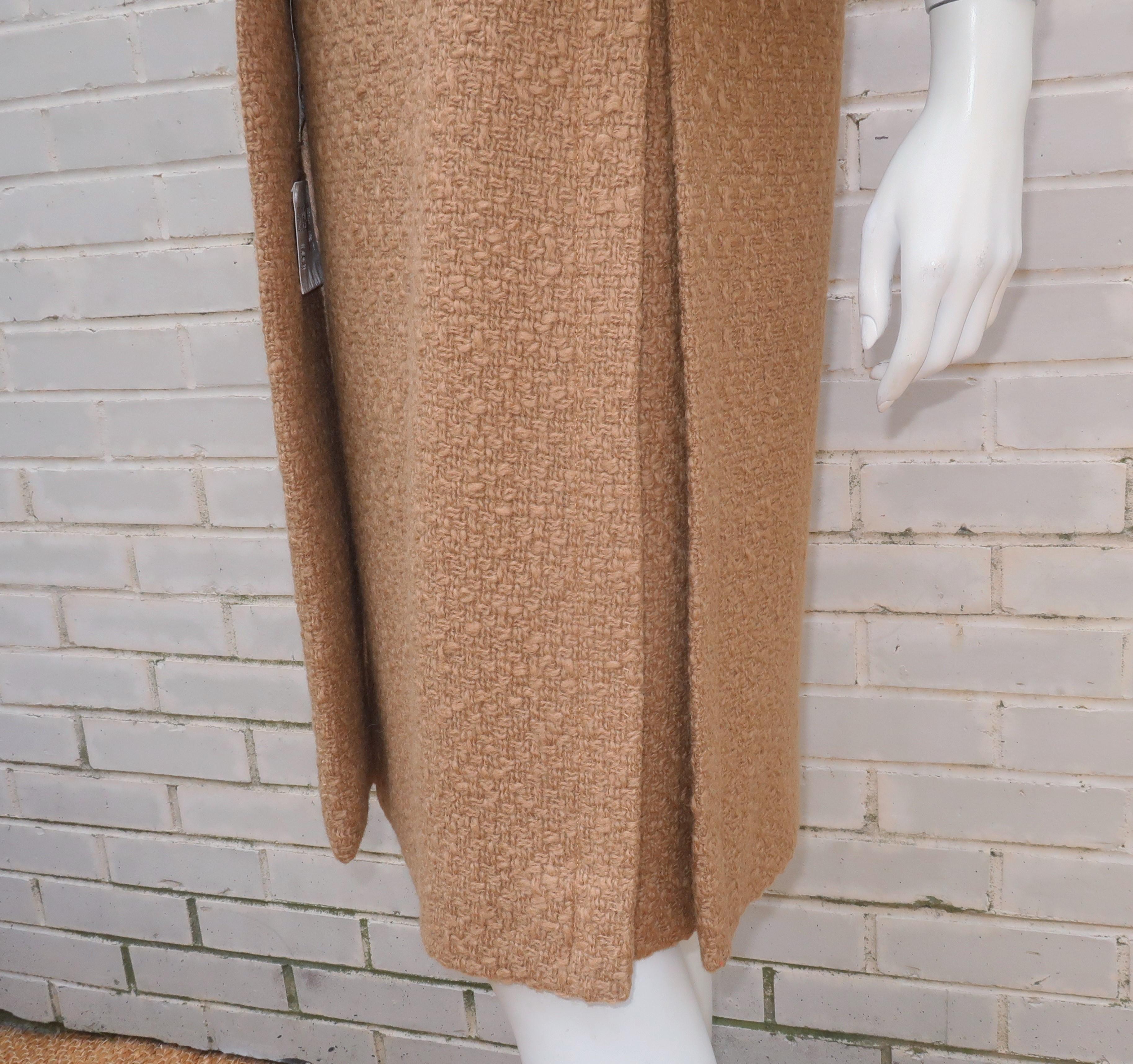 Everitt Buelow Wool Boucle Coat With Capelet Style Sleeves, 1950’s 5