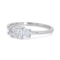 Everlasting 18K White Gold 3 Stone Diamond Ring w/ 1.35ct - GIA Certified