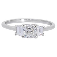 Everlasting 18K White Gold 3 Stone Diamond Ring w/ 1.35ct - GIA Certified