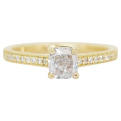 Everlasting 18K Yellow Gold Ideal Cut Natural diamond Ring w/ 1.07ct - IGI Cert