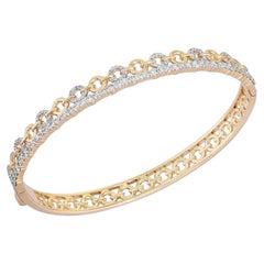Everlasting Shine 14K (or 18k upon request) Yellow Gold Diamond Bangle Bracelet