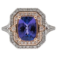 Everleigh 14K White Gold Cushion-Cut Tanzanite Ring