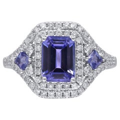 Everleigh 14K White Gold Emerald-Cut Tanzanite Ring