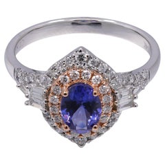 Everleigh 14K White Gold Oval-Cut Tanzanite Ring
