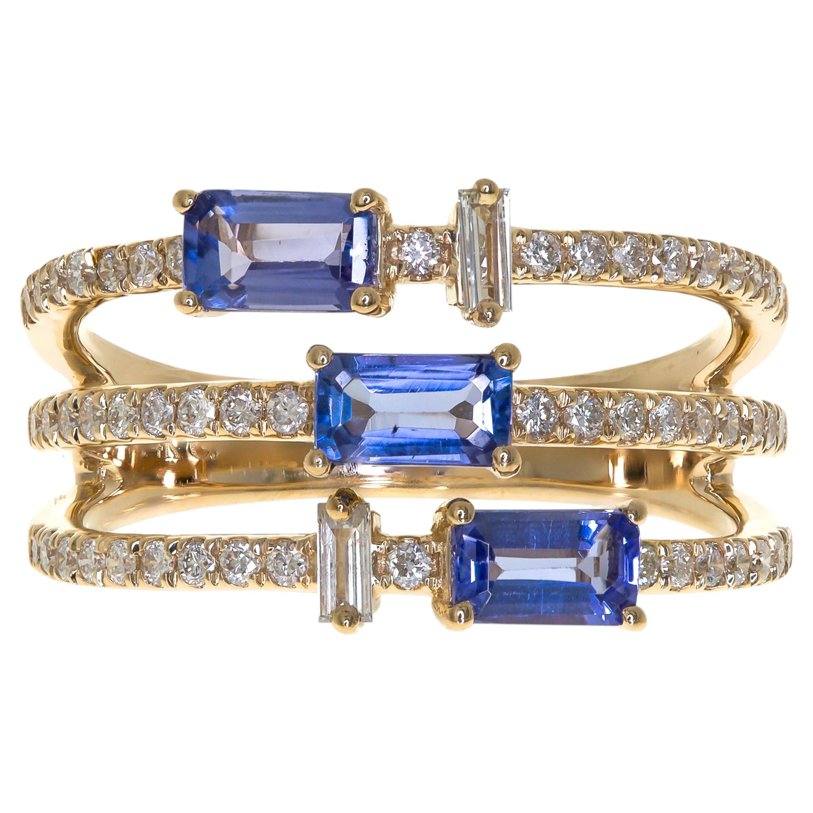 Everleigh 14K Yellow Gold Emerald-Cut Tanzanite Ring