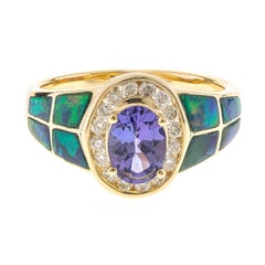 Everleigh 14K Gelbgold Ovalschliff Tansanit Ring