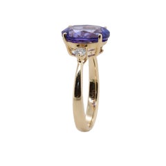 Everleigh 14K Yellow Gold Oval-Cut Tanzanite Ring