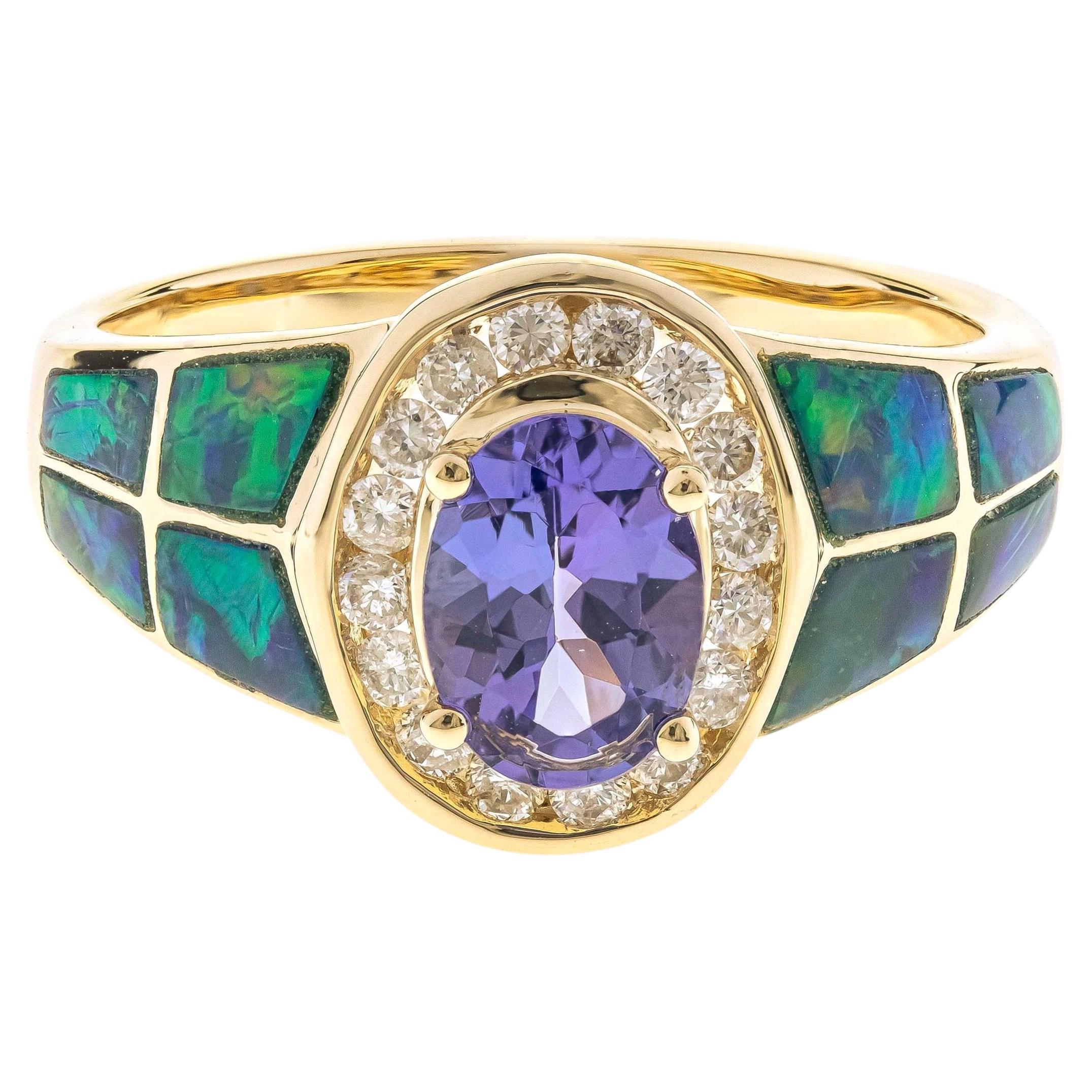 Everleigh 14K Yellow Gold Oval-Cut Tanzanite Ring