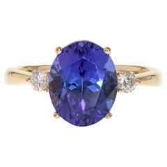 Everleigh 14K Yellow Gold Oval-Cut Tanzanite Ring