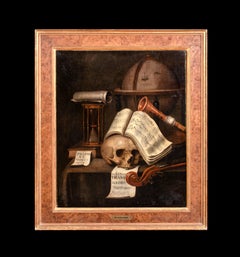 Vanitas Still Life with Skull, Hourglass, Globe and Music, 17th Century