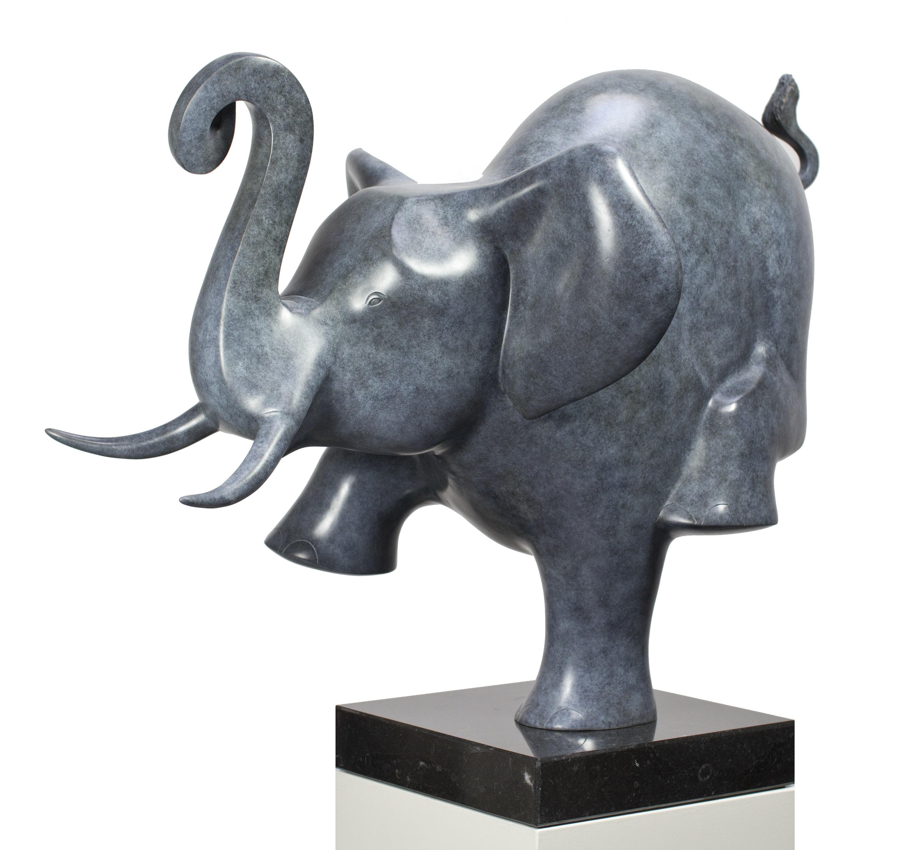 Evert den Hartog Figurative Sculpture - Dansende Olifant no.2  Dancing Elephant Bronze Sculpture Contemporary In Stock