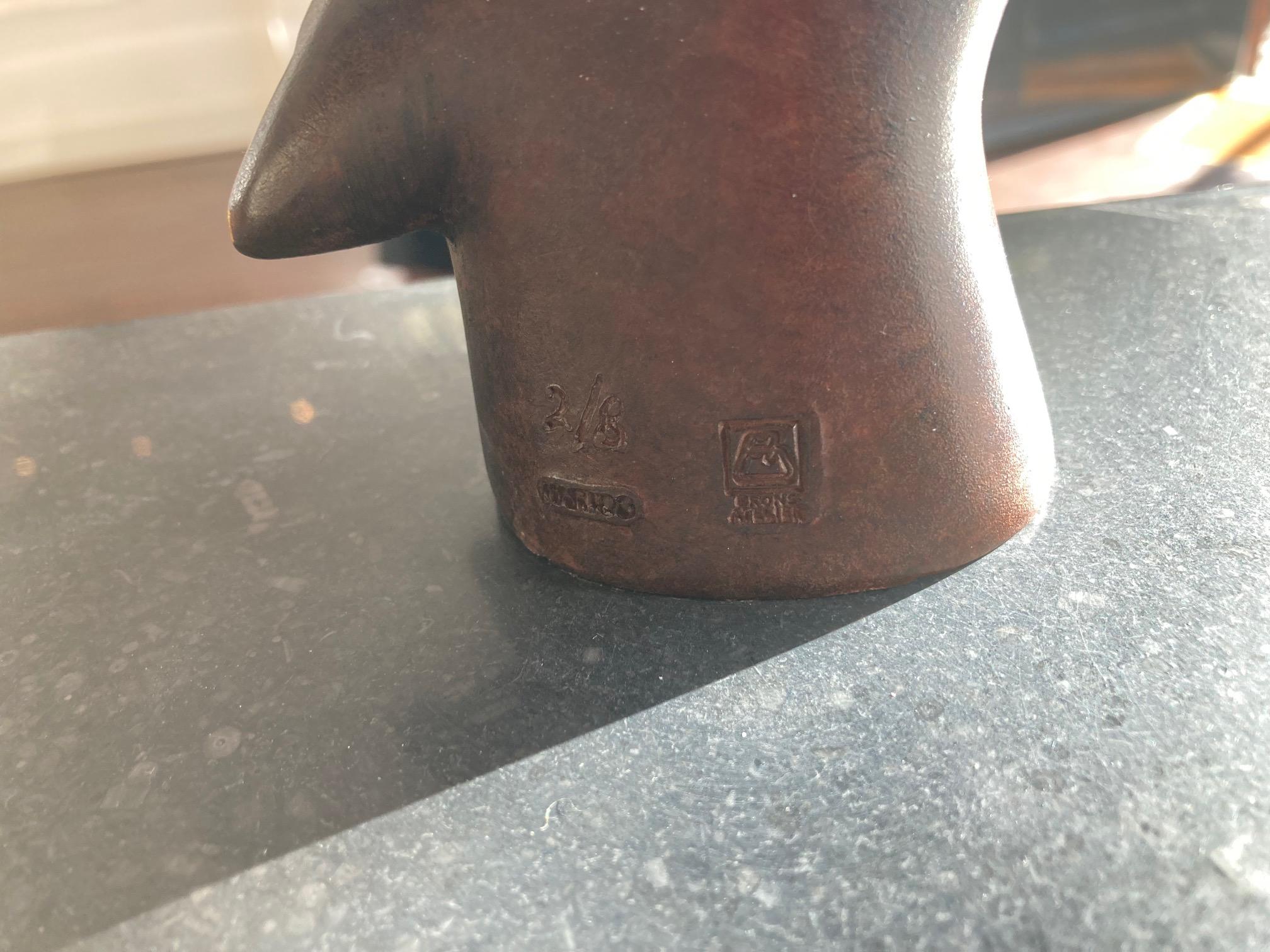 Everzwijn no. 2 Wild Boar Big Brown Bronze Sculpture Limited Edition For Sale 1