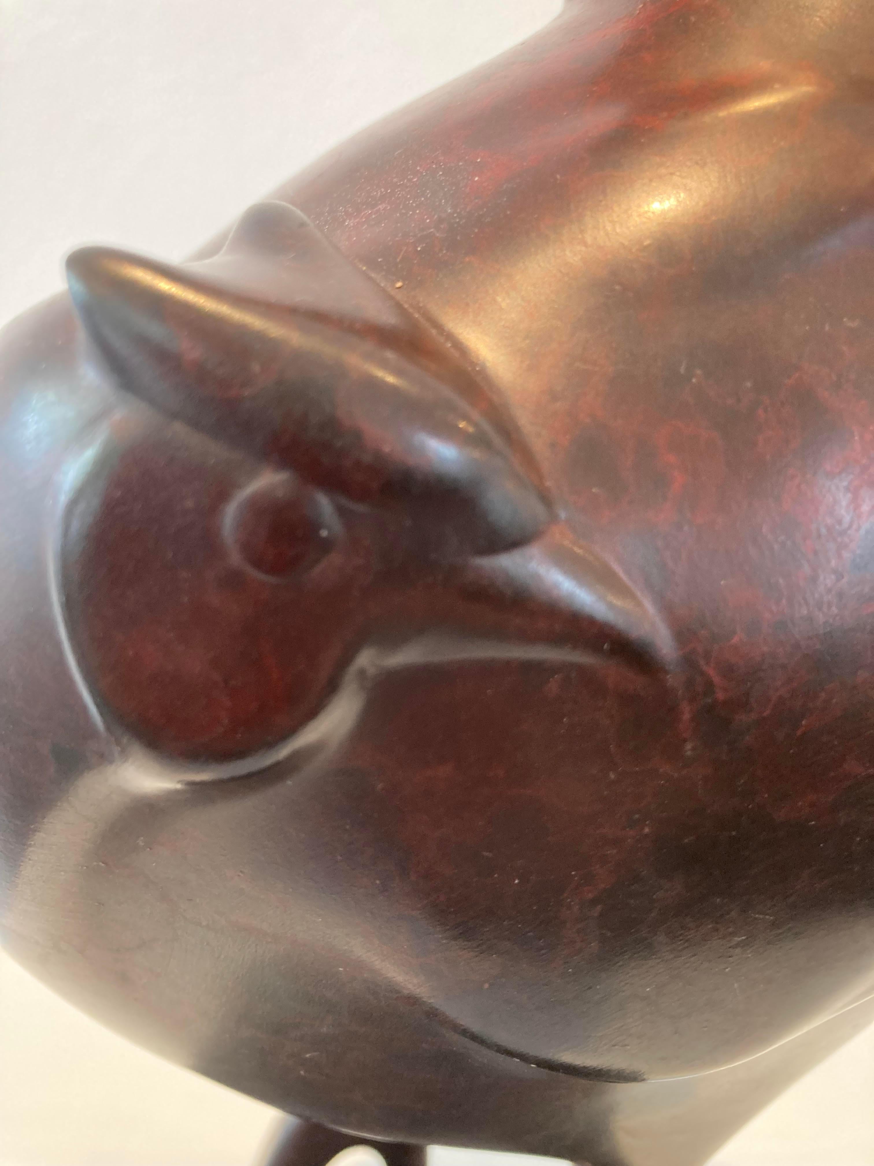 Fazant no. 9 (Faisán) Pájaro Animal Escultura de Bronce Pátina Marrón Oscuro En Stock - Figurative Sculpture Oro de Evert den Hartog
