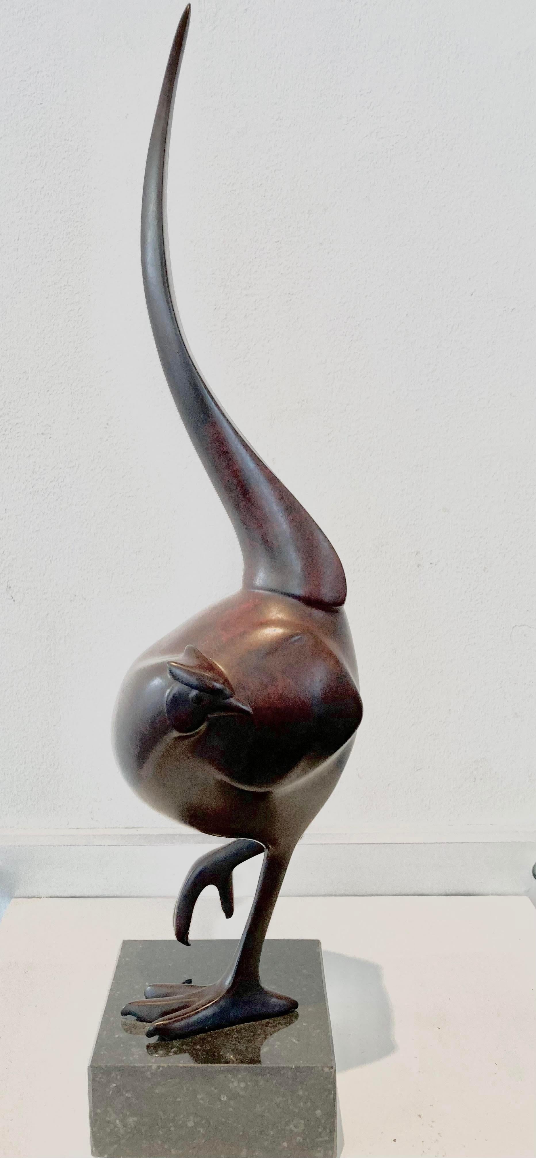 Figurative Sculpture Evert den Hartog - Sculpture en bronze d'animal oiseau faucon n° 9 (Pheasant) en édition limitée