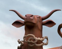 Kop in de Wolken Head in the Clouds Polyester Cortensteel Coating Sculpture
