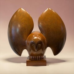 Landende Uil Nr. 4 - 2023 Landing Owl, Bronzeskulptur Vogel, limitierte Auflage