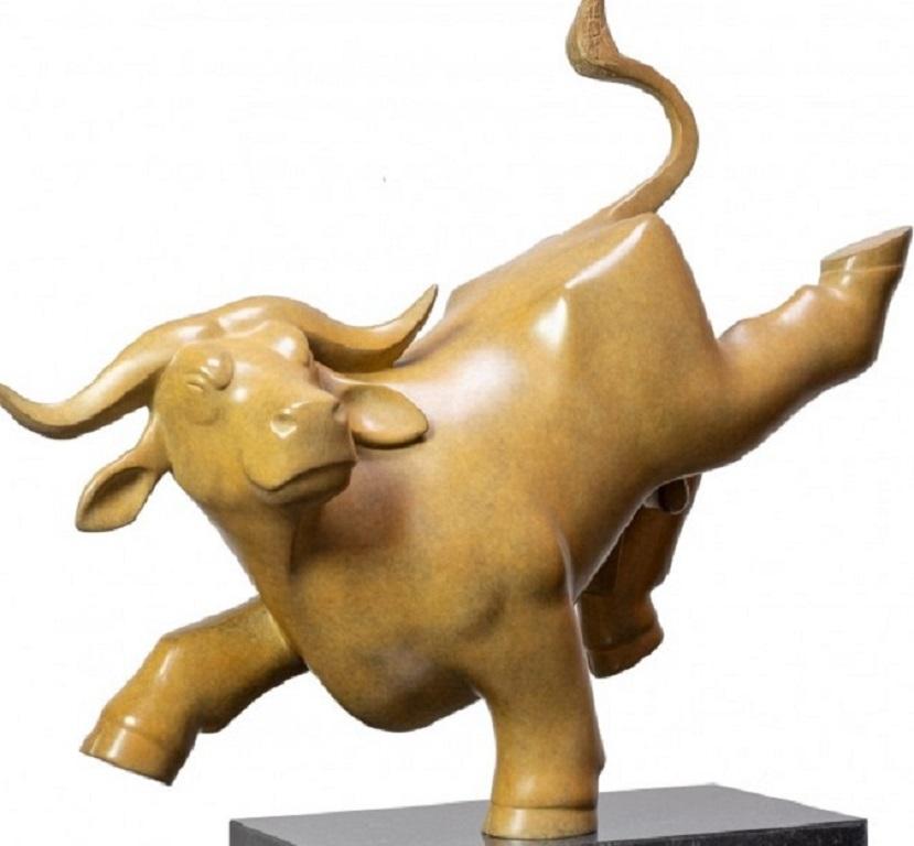 Lentestier Nr. 2 Frühlingsstier Bronzeskulptur Animal Contemporary  – Sculpture von Evert den Hartog
