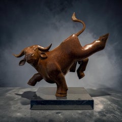 Lentestier n° 2 Spring Bull Sculpture Animal Contemporary