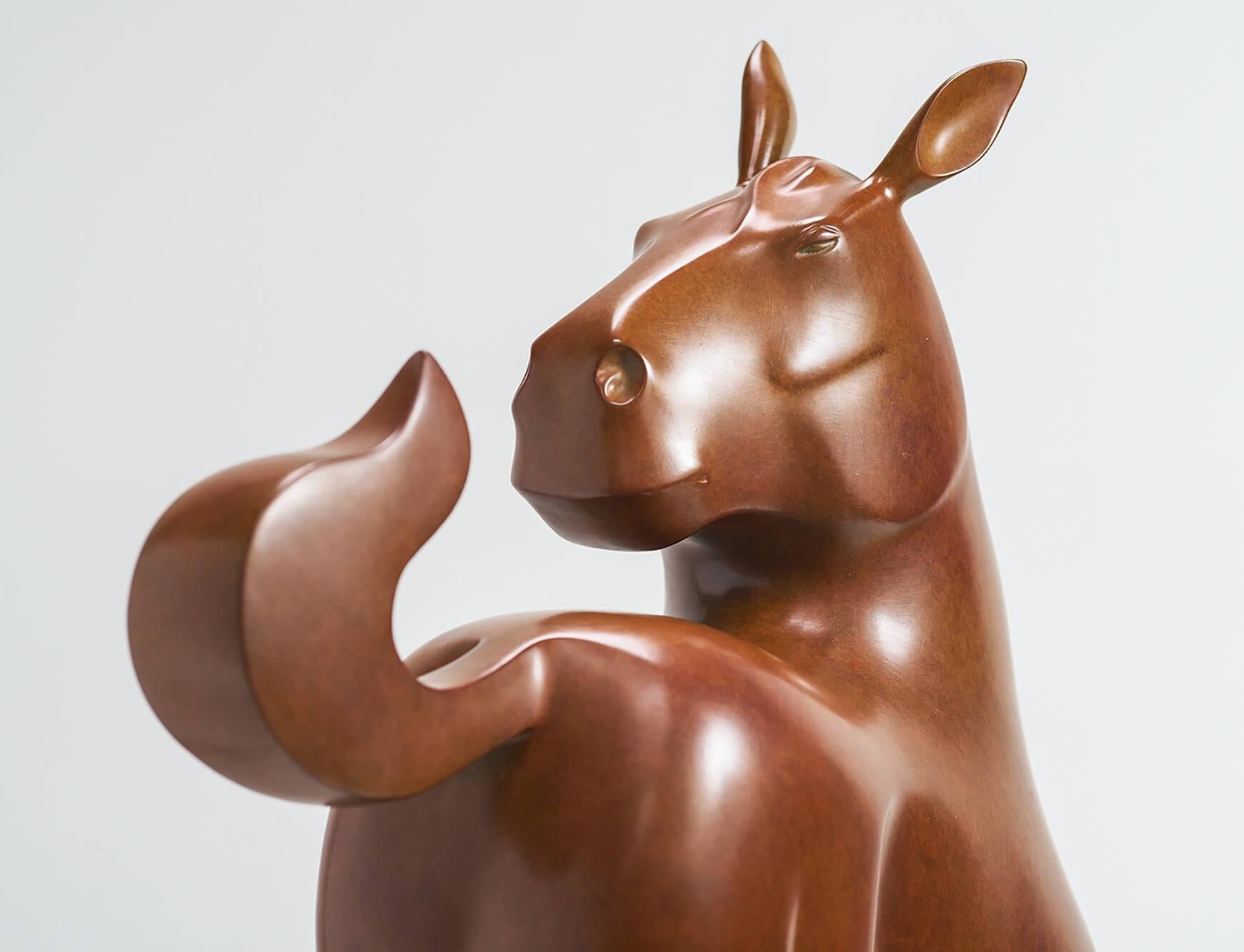 Paard Horse Bronze Sculpture Brown Patina Animal Nature En stock en vente 1