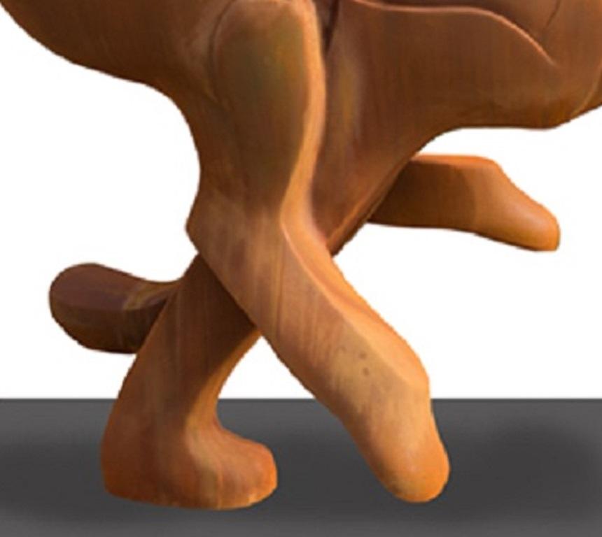 Sculpture de revêtement en polyester Cortensteel Rennende Haas Running Hare  en vente 1