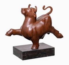 Rennende Stier no. 7  Medium Bronze Version Sculpture Running Bull Animal