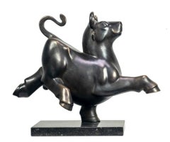 Rennende Stier no. 7  Medium Bronze Version Sculpture Running Bull Animal 