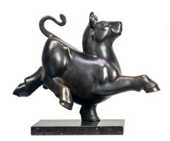 Rennende Stier no. 7 Running Bull Sculpture Resin Bronze Coating In Stock