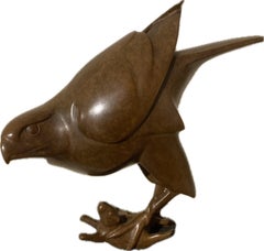 Roofvogel a rencontré Muis Prey Bird with Mouse, sculpture en bronze, édition limitée 