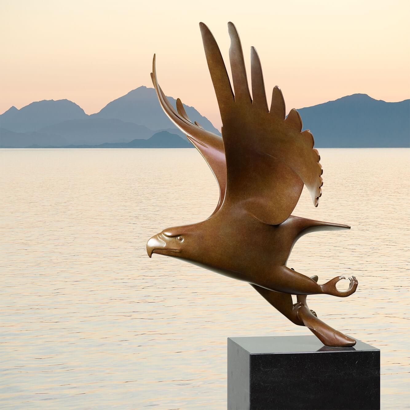 Roofvogel met Vis no. 1 Oiseau de proie Sculpture en bronze Animal Contemporary
Evert den Hartog (né à Groot-Ammers, aux Pays-Bas, en 1949) a suivi une formation de sculpteur à l'Académie des arts visuels de Rotterdam. Dans les années 1971-1976, ses