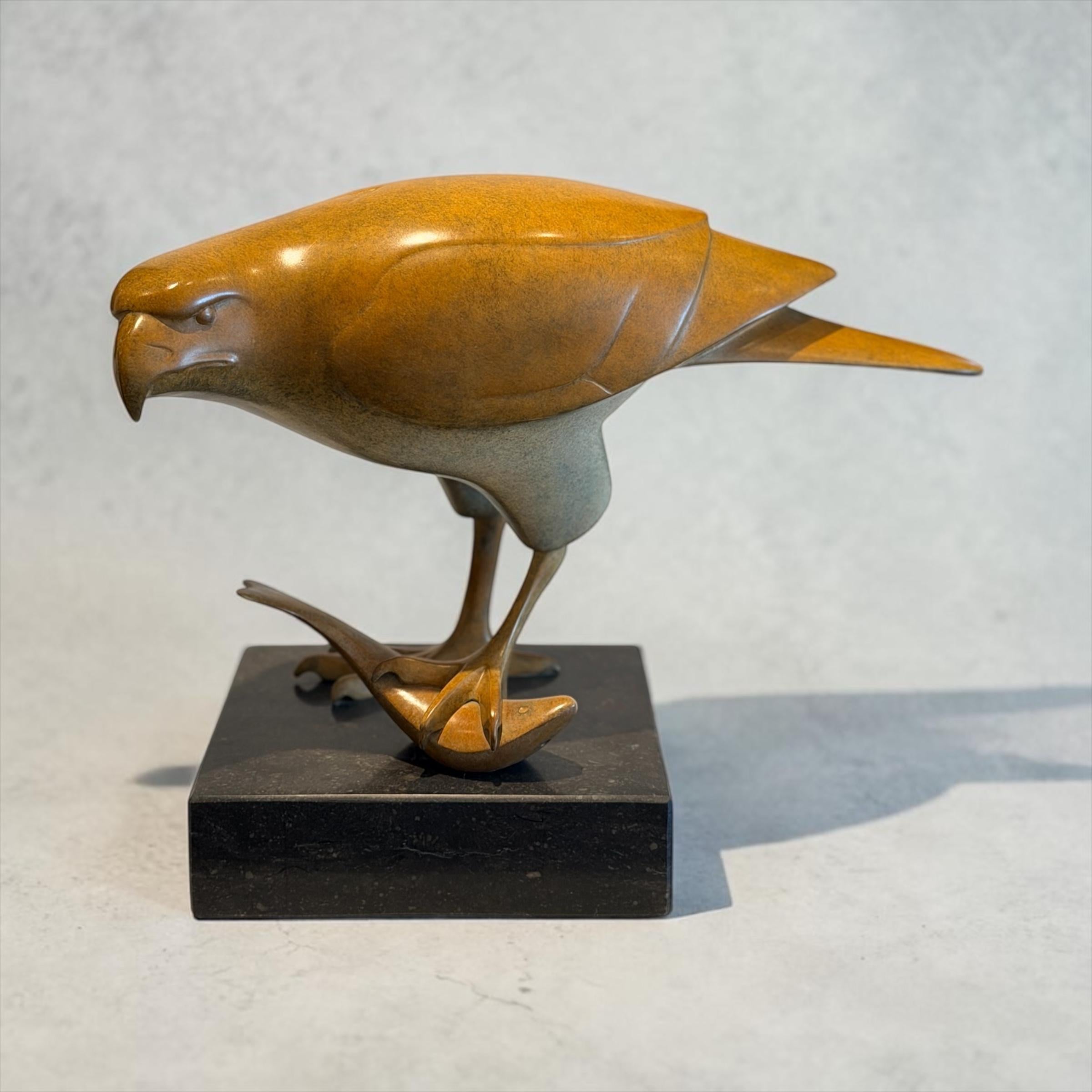 Roofvogel met Vis no. 3 Uccello da preda con pesce Scultura in bronzo Animale In magazzino