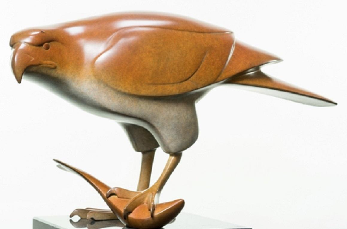Roofvogel met Vis no. 3 Oiseau de proie avec poisson Sculpture en bronze Animal Nature

Evert den Hartog (né à Groot-Ammers, aux Pays-Bas, en 1949) a suivi une formation de sculpteur à l'Académie des arts visuels de Rotterdam. Dans les années