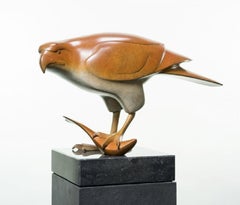 Roofvogel traf Vis-Nr. 3 Beutevogel mit Fisch, Bronzeskulptur, Tier, Natur