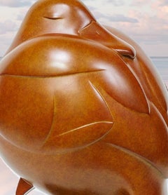 Slapend Eendje no. 5 Sleeping Duck Bronze Sculpture In Stock