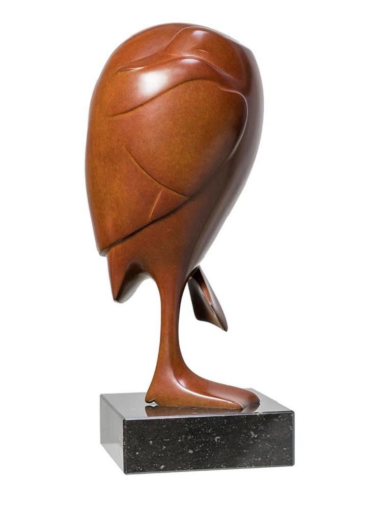 Evert den Hartog Figurative Sculpture - Slapend Eendje no. 6 Sleeping Duck Bird Animal Bronze Sculpture In Stock