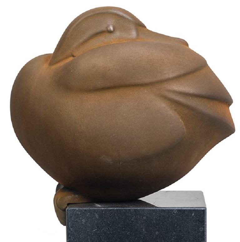 Zittend Eendje Pato Sentado Revestimiento de Resina de Acero Corten En Stock - Sculpture de Evert den Hartog
