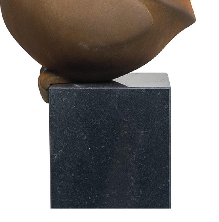 Zittend Eendje Pato Sentado Revestimiento de Resina de Acero Corten En Stock - Figurative Sculpture Negro de Evert den Hartog