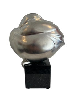 Zittend Eendje Sitzende Ente Harz Weiß Blattgold Beschichtung Auf Lager