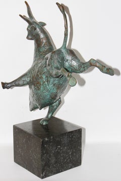 Evert Den Hartog "The Bull" Decorative, Contemporary Sculpture, Bronze on Marble