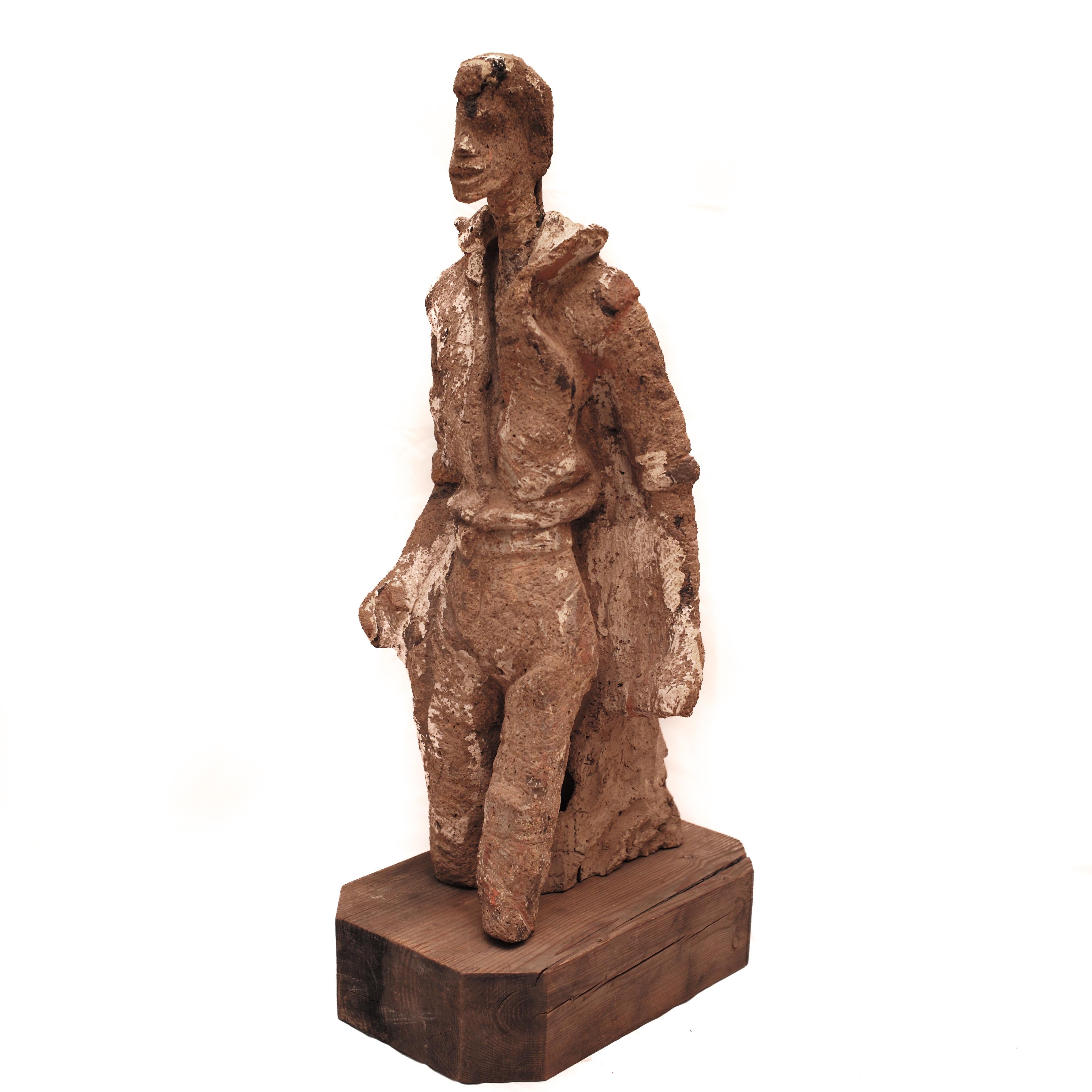 Gran escultura de terracota de Evert Lindfors, Suecia, años 70