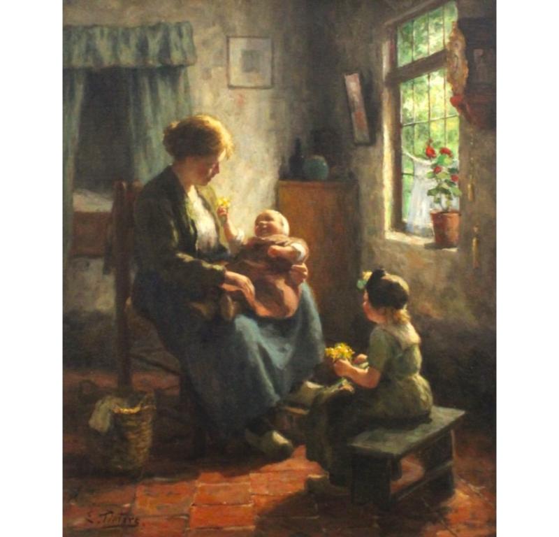 Portrait Painting di Evert Pieters - Fiori per la mamma